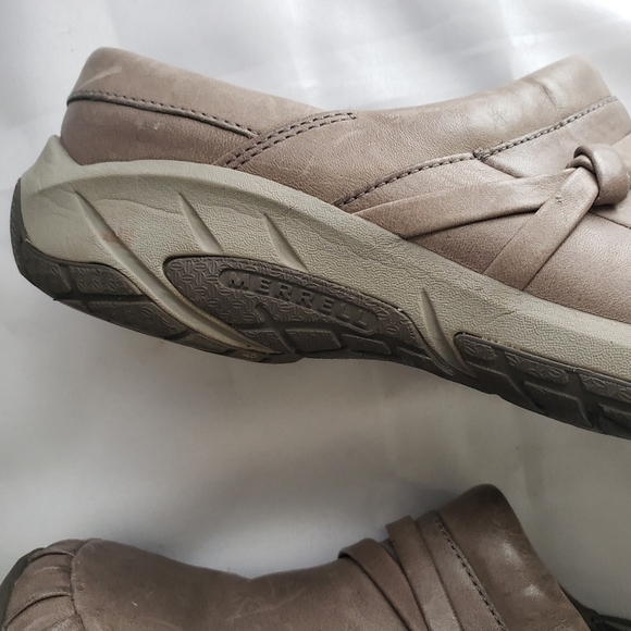 Merrell Encore Slip On Mule Slides Brindle Grayish Brown Womens 7 Pleated - Picture 5 of 11